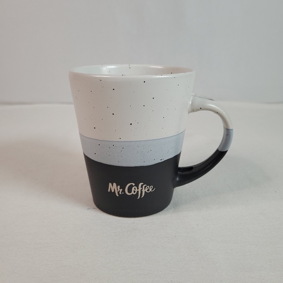 Mr. Coffee Coffee Mug 4" Tall 12 Ounces White Gray Blacks With Specks - Picture 1 of 9